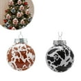 thumbnail image 2 of 12 Cowhide Printed Christmas Balls Ornaments, Black/Brown/White Plastic Cow Xmas Ball, Classic Hanging Xmas Ornament Bluk for Christmas Decoration Indoor, 2 of 9