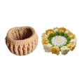 thumbnail image 1 of Kit de crochet para principiantes para taza de bebidas, posavasos floral completo tejido a mano Amarillo, 1 of 9