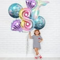 thumbnail image 3 of AUR Mermaid Number Balloons Kit - 6pcs (32in Number, 2pcs 18in Round, 2pcs 21in Shell) - Mermaid Tail & Sea Shell Foil - Pink & Blue - Girls' Birthday & Baby Shower, 3 of 9