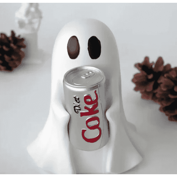 Halloween Cute Ghost Ghost Holding Coke, Ghost Coke Can Figurine Decor, Spooky Beverage Holder Figurine, Halloween Decorations For Tabletop, Party Decor