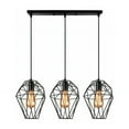 thumbnail image 1 of Track Lighting Pendants for Dining Room Table, Chandelier Decorative with Rustic Look for Sloped Ceiling, Instant On Black Wrought Iron Adjustable Hanging Lights, Farmhouse Style, 1 of 4