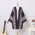 thumbnail image 4 of ZANZEA Women Floral Print/Color Printing Casual Flare Sleeve Long Cardigan Coats, 4 of 4