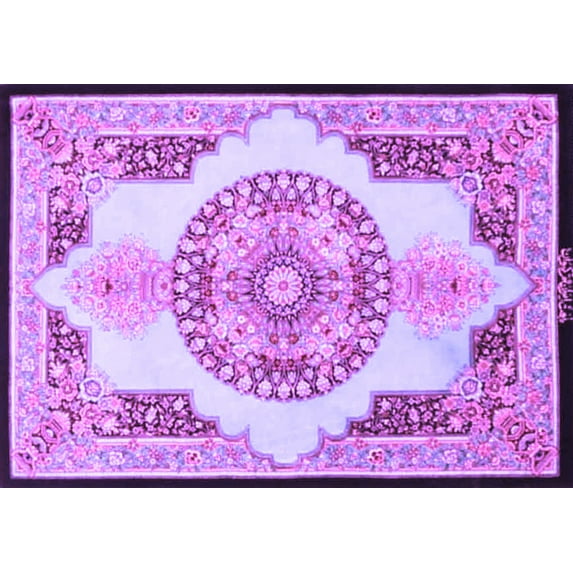 Ahgly Company Indoor Rectangle Persian Purple Traditional Area Rugs, 5' x 8'