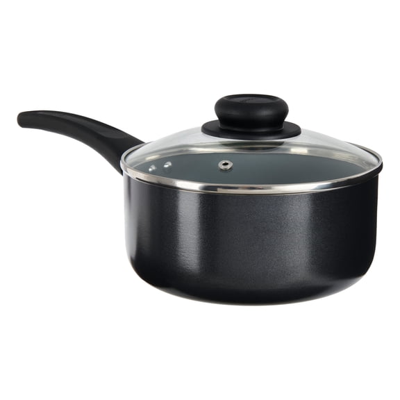 GoodCook Ceramic Nonstick Sauce Pan, 2 qt (1.9 L), Black