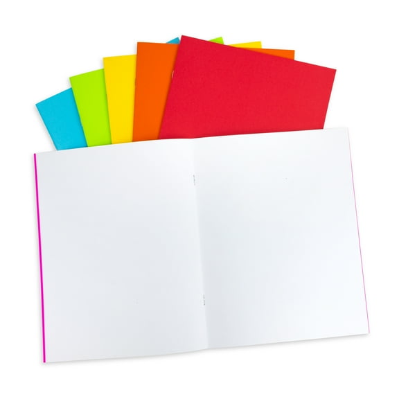 Hygloss Bright Blank Books, 24 Pages, Assorted Colors, 8.5" x 11", 6 Per Pack, 2 Packs