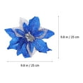 thumbnail image 2 of CRAFTHROU Christmas Tree Decoration Flower Glitter 25cm Blue Plastic Cloth Gold Powder Hexagonal 5Pcs, 2 of 5