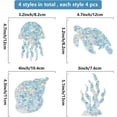 thumbnail image 2 of 16Pcs 4 Styles Ocean Window Clings Jellyfish Turtle Conch Seaweed Rainbow Glass Decals Anti-Collision Non-Adhesive Vinyl Suncatcher Stickers to Save Birds from Window Collision Strike, 2 of 9