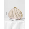 thumbnail image 5 of Women's Pleated Shell Clutch Bag Evening Handbag with Metal Frame for Party Wedding, 5 of 6