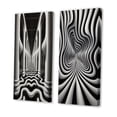 thumbnail image 3 of Designart "Dream Black and White Optical Art II" Op Art Wall Art Set Of 2 - Black Abstract Wall Decor Set Of 2, 3 of 7