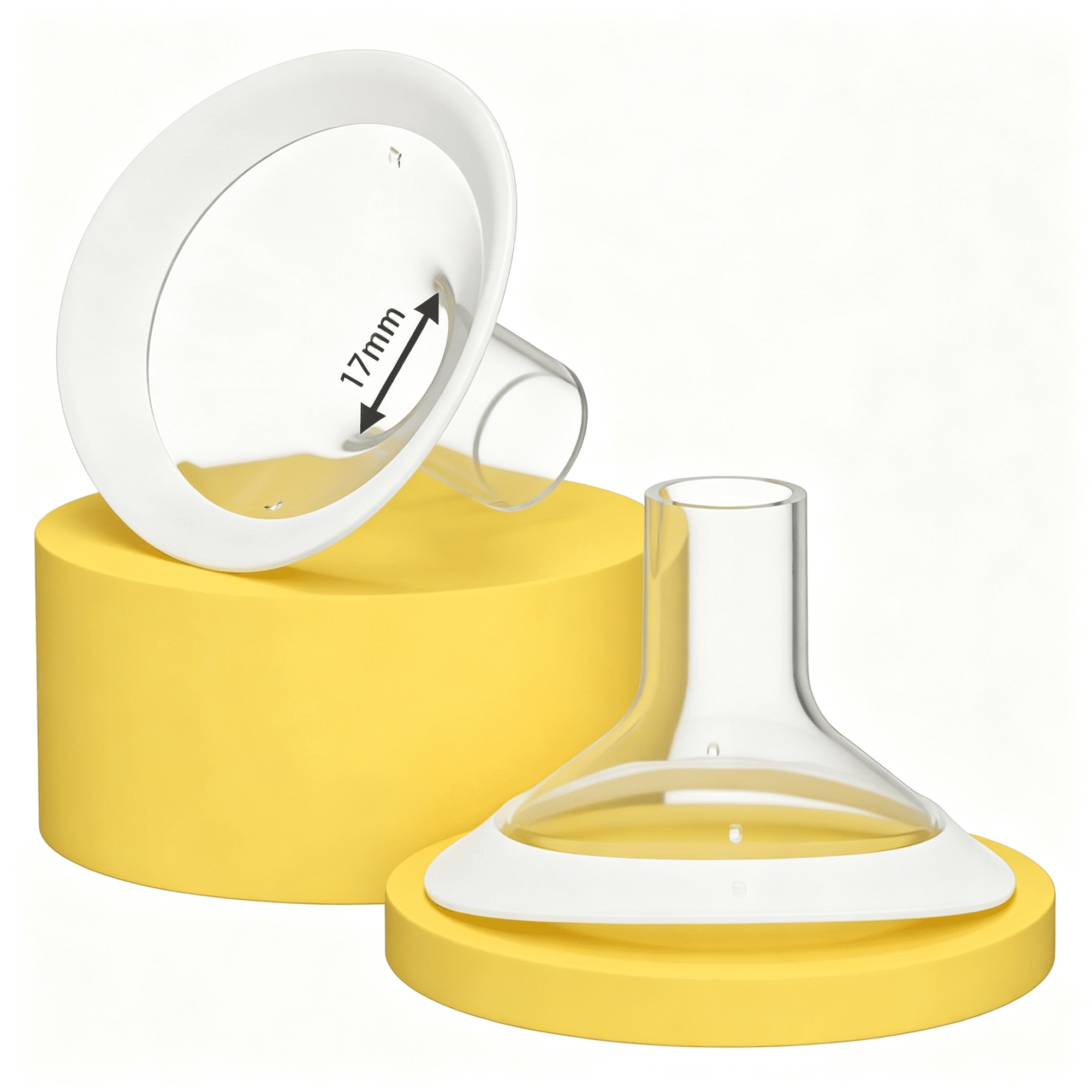 XIRQI 2 Pack 17Mm Oval Flanges with Soft Flexible Rim and 105° Wide Angle,Breast Pump Shields Flanges for Pump in Style,Symphony,Freestyle,Sonata,Maxflow and Lansinoh Signature Pro Breast