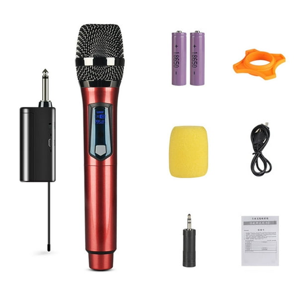 Omgeving Preek parlement Draadloze Microfoon Handheld Dynamische Microfoon Met Oplaadbare Lithium  Batterij & Ontvanger Voor Outdoor & Home Recording Karaoke - Walmart.com