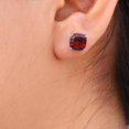 thumbnail image 4 of Solid 18k White Gold Natural Red Garnet Gemstone Dainty Studs Earrings, 4 of 4