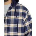thumbnail image 4 of Hooded Flannel Shirt Jacket Navy-Yellow 6XL, 4 of 7