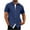 Navy, variant on Urban Stylish Shirt for Men Slim Fit Button Up Shirts Lapel Short Sleeve Dress Tshirt Solid Business Shirts