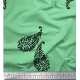 thumbnail image 1 of Soimoi Green polyester Crepe Fabric Leaf & Paisley Printed Craft Fabric by the Yard 52 Inch Wide, 1 of 3