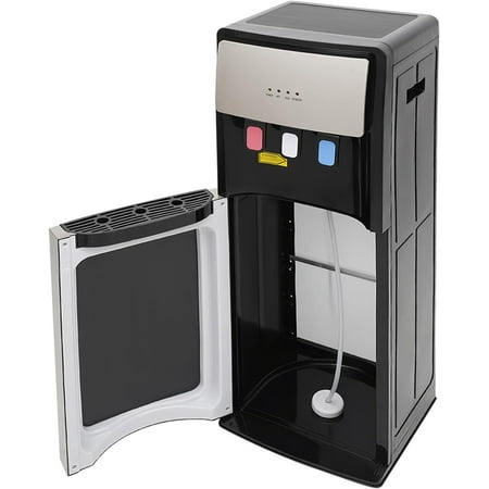 Bottom Loading Water Cooler Water Dispenser- 3 Temperature Settings, Hot, Cold & Room Water, Detachable Water Collection Box, Standing Water Dispenser, Hot and Cold Water Dispenser (Silver Grey)