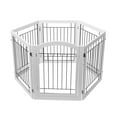 thumbnail image 6 of STAROUS 30"H Freestanding Wire Dog Gate with Door, White, 6 Panels, X-Wide, 6 of 7