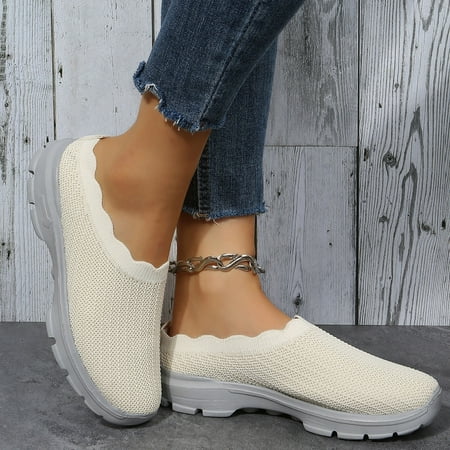

Cathalem Rose Shoes for Women Casual Minimalist Slip On Casual Shoes For Women Mesh Half Drag Loafers Bohemian Sandals for Women Beige 8.5