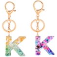 thumbnail image 1 of Letter Keychain,Resin Keychain,Pendant English Alphabet Design Flower Keychains,A-Z Keychain for Women Girl Birthday Gifts, 1 of 5