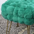 thumbnail image 5 of Home Soft Things Fox Faux Fur Pouf Stool Ottoman - Blue Turquoise - 17x17x17", 5 of 7