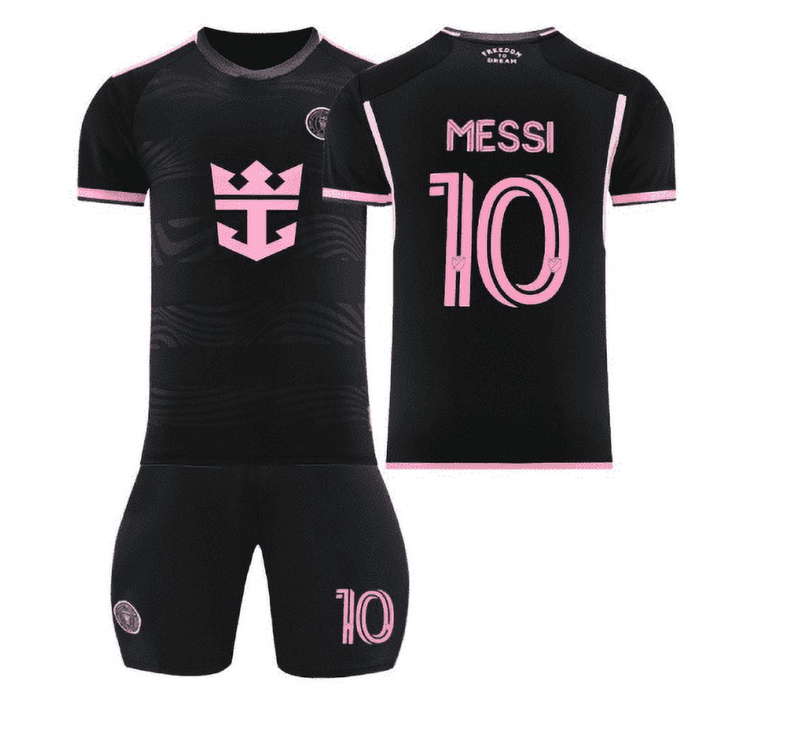 Men's Soccer Inter Messi #10 Messi Away Jersey - Glittering Design, Moisture-Wicking Fabric