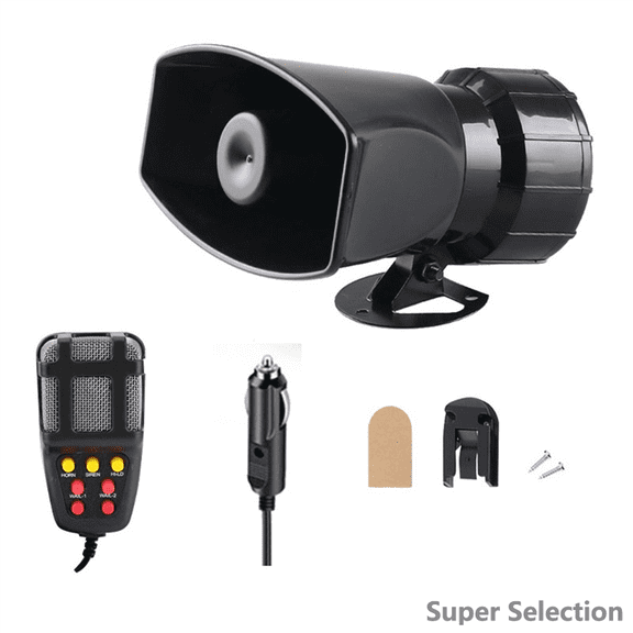 12V Multifunction PA Horn System With Siren, Air Horn & Mic, Waterproof Loud Vehicle Speaker For Truck Car SUV, Emergency Warning & Public Address