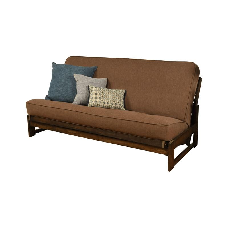 Pemberly Row Contemporary Fullsize Futon Cover in Linen Cocoa Fabric