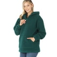 thumbnail image 2 of Women's Soft Cotton Candy Fleece Quarter Zip-Up Sherpa Hoodie Sweatshirt Top with Kangaroo Pocket, 2 of 5