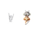 thumbnail image 1 of Estatua de mano en gesto de rock, figura de , estatua de resina, figurita de escritorio, escultura artesanal única, ideal para decorar la sa, 1 of 8
