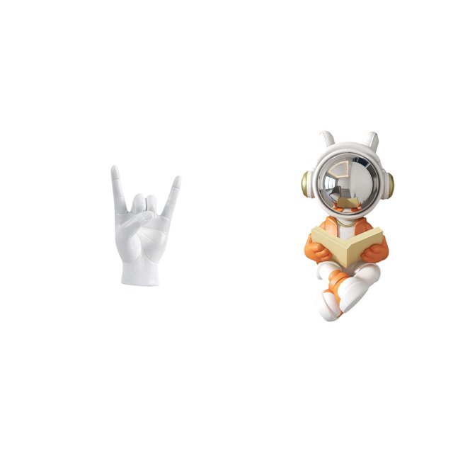 Estatua de mano en gesto de rock, figura de , estatua de resina, figurita de escritorio, escultura artesanal única, ideal para decorar la sa
