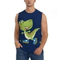 thumbnail image 2 of Goofa Dino Playing Roller Skate Printed Men's Sleeveless T-Shirt - Athletic Gym Workout Tank Top for Men - Moisture-Wicking, UPF 30+ Quick-Dry Muscle Tee-3X-Large, 2 of 8