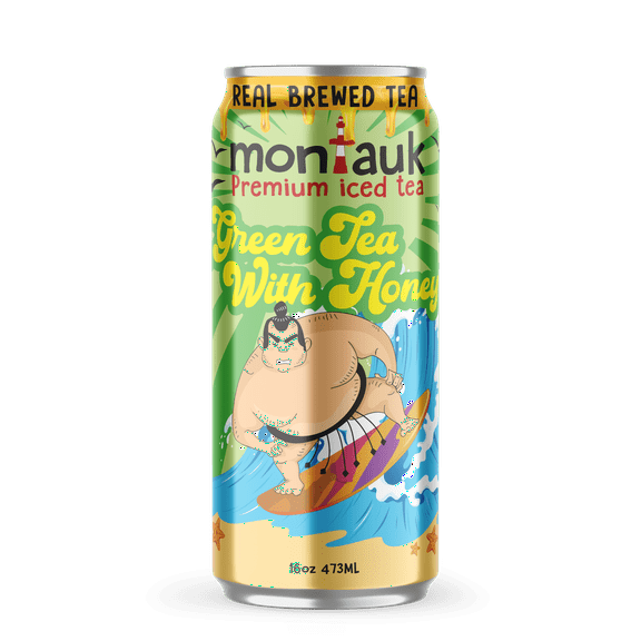 Montauk Premium Iced Tea: Green Tea With Honey, 16oz Can