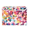 thumbnail image 7 of Yayeee Collapsible Cube Storage Bin with Lid Fabric Closet Decorative Basket with Handles, Black Colorful Circles, 7 of 7