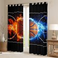 thumbnail image 2 of Manfei Kids Basketball Game Curtains Pack of 2 (42x84 Each),Sport Theme Curtains Blackout,Blue Orange Black Bedroom Curtains For Kids Boy,Microfiber Bedroom Decor, 2 of 6
