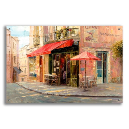 Epic Art 'Hillside Café' by Haixia Liu, Acrylic Glass Wall Art, 36"x24"