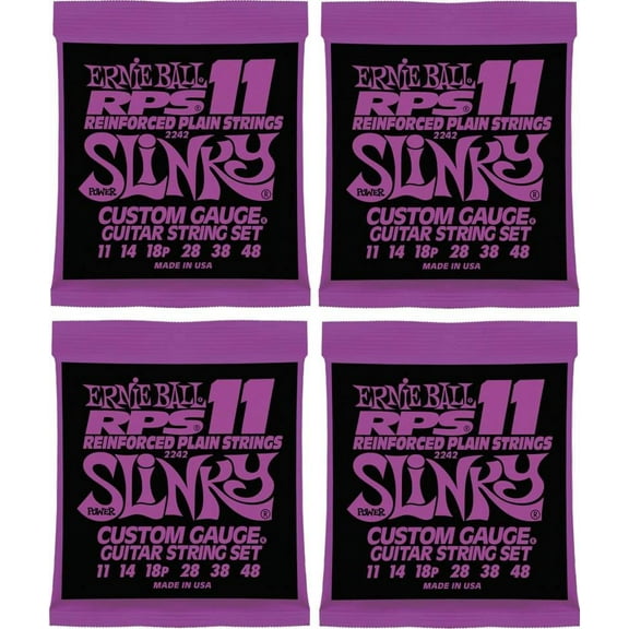 Ernie Ball RPS Power Slinky Electric Guitar Strings, Custom Gauge, Lot/4, P02242^4