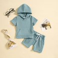 thumbnail image 2 of Toddler Boy Clothes Baby Boys Kids Unisex Spring Summer Cotton Hooded Printed Short Sleeved Casual 1t 2t 3t 4t 5t 6t T-shirt Tops Shorts 2PCS Set T-Shirt+Pant 2Pcs/Set, 2 of 9