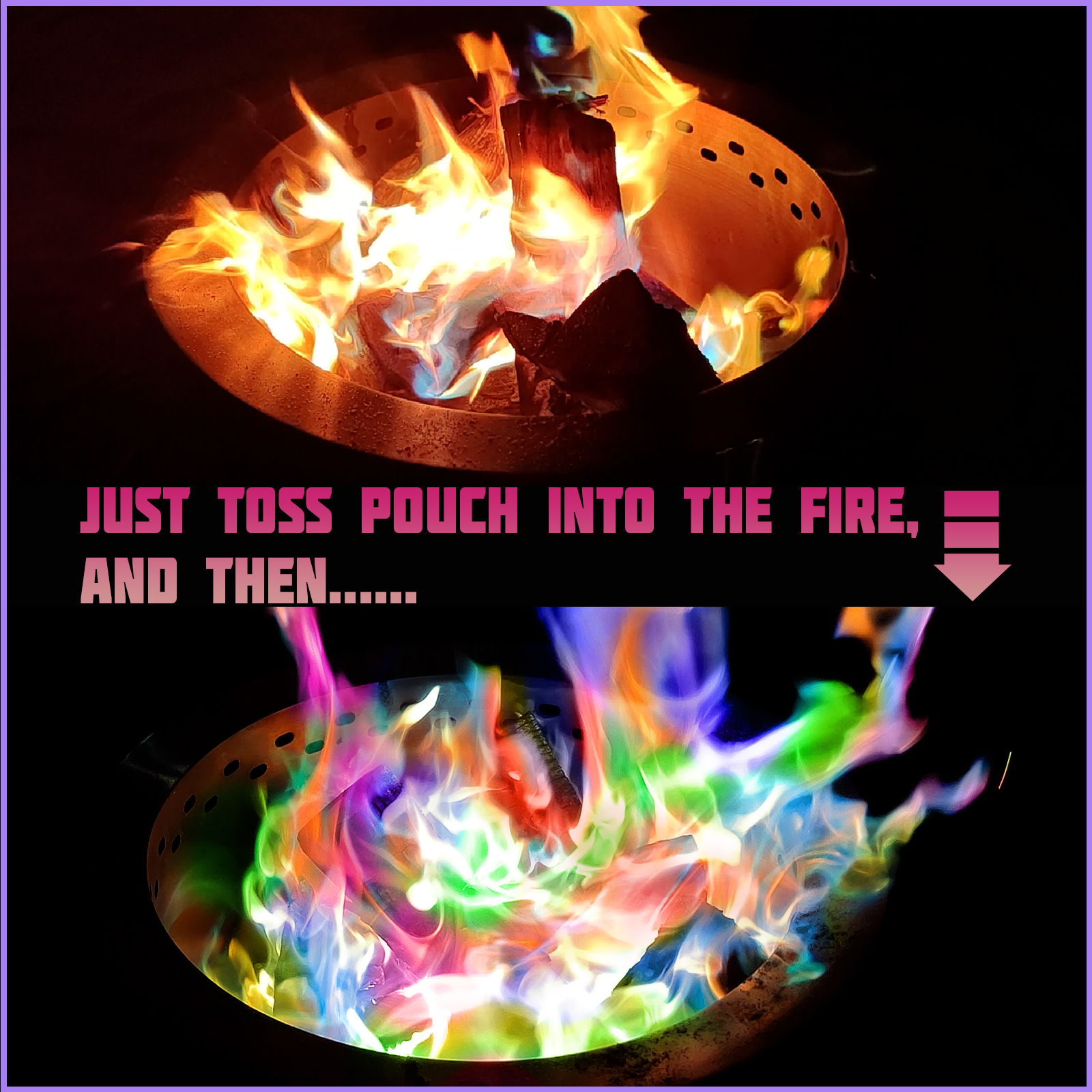 HGD 50 Pack Magic Campfire Fire Color Changing Packets Fire Pit,Party Fire Color Packets, Magical Color Fire Packets, Bonfire Color Changing Packets, Campfire Color Flame Packets
