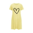 thumbnail image 4 of Daiosportswear Pajama for women Nightgowns for women Cotton Womens Nightgown Short Sleeves Sleep Shirts Women's Sleepwear Print Pajama Night Shirts Valentine's Day Yellow-E XL(XL), 4 of 4