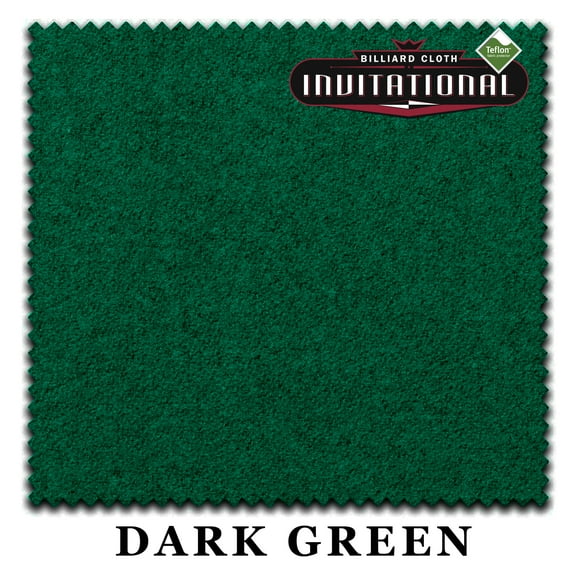 7' Championship Invitational Teflon Pool Billiard Table Felt Cloth - Dark Green - Free Spots - AUTHORIZED DEALER