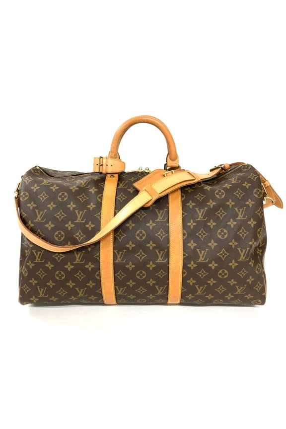 Pre-Owned Louis Vuitton Keepall 50 Bandoulire Boston Bag, Monogram Canvas and Leather,...