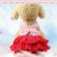 thumbnail image 2 of YUEHAO Dog Skirts for Small Dogs Girl Dog Clothing Cat Clothing Pet Supplies Striped Suspender Mesh Skirt Dress Pet Dog Clothes (Red, L), 2 of 7