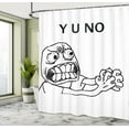 thumbnail image 5 of Ambesonne Humor Shower Curtain, Hipster Mascot Meme, 69"Wx84"L, Black and White, 5 of 5