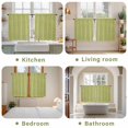 thumbnail image 6 of Vintage Fruit Green Kitchen Curtains, Farmhouse Retro Solid Color Linen Texture Light Filtering Window Curtain Panels, 2Pcs Rod Pocket Window Treatments Set for RV Dining Room Study Room 42x45 Inches, 6 of 9