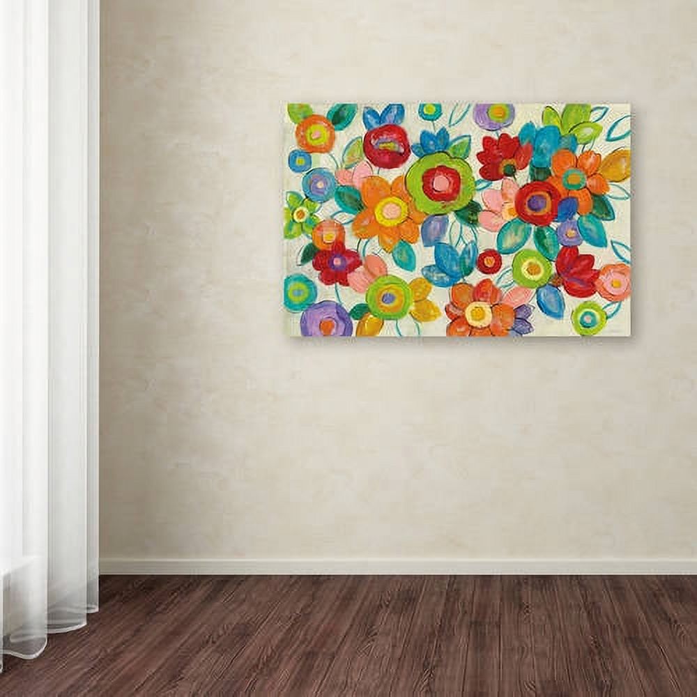 Trademark Fine Art "Decorative Flowers Bright" Canvas Art by Silvia Vassileva