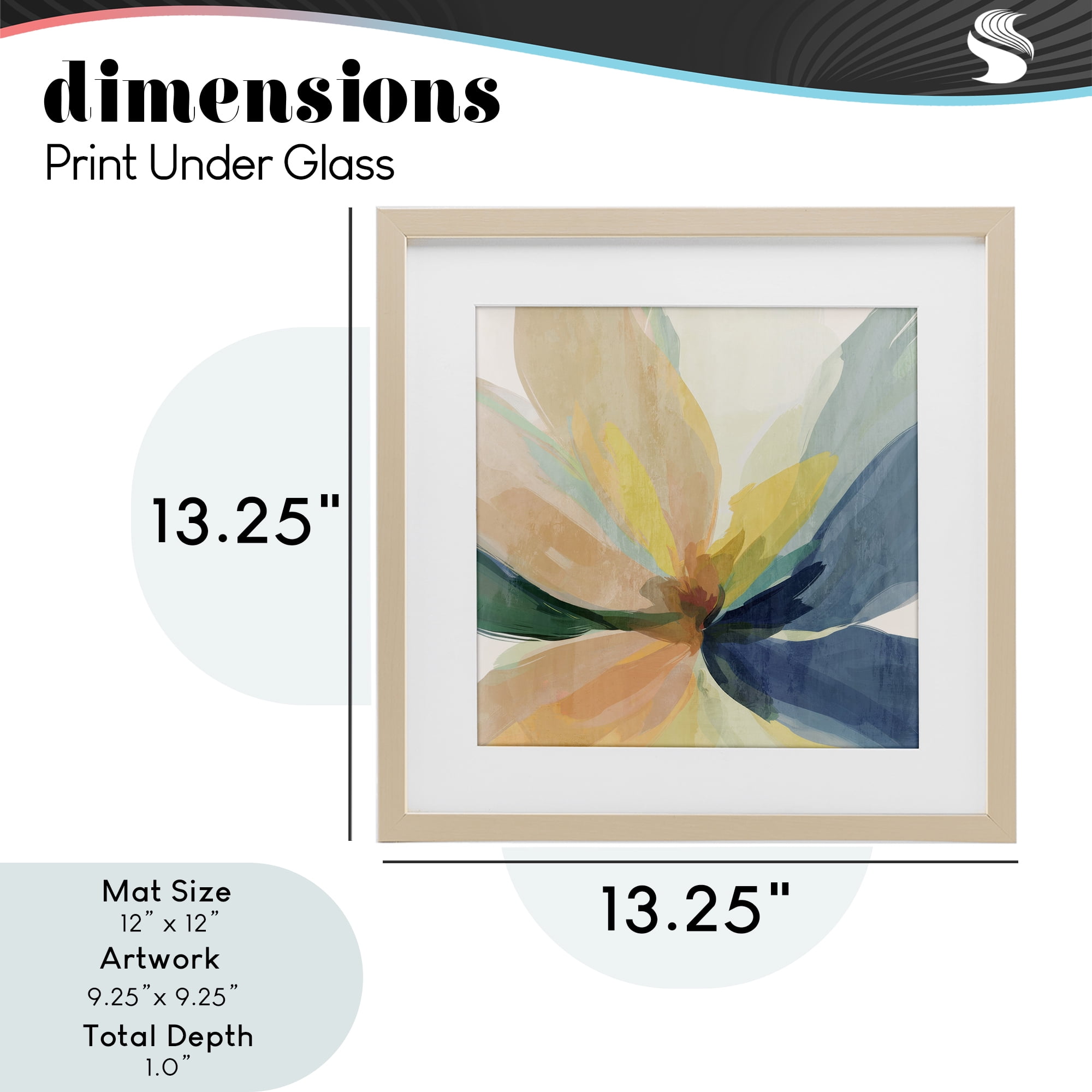 Flared Abstract Neutral Petals Birch Framed Print Under Glass, design by Irena Orlov