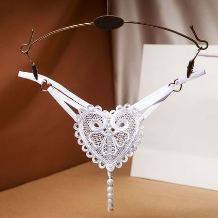 Audhol Women s Nylon Underwear Clearance Deals  Women s Underwear Clearance Sale  Women Thong Panties Thong Lace Pants Ladies Briefs Underwear White One Size