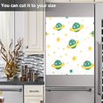 thumbnail image 4 of Dailycode Dishwasher Magnet Cover Magnetic Fridge Door Cover Home Kitchen Decor, Green Yellow Ufo Stars, 23"x 26", 4 of 6