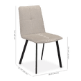 thumbnail image 4 of Bouclair Beige Fabric and Metal Dining Chair, 4 of 7
