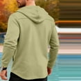 thumbnail image 3 of LMOIPLI Men's Double Breasted Hooded Jackets Casual Stylish Long Sleeve Stretch Sports Coat Outerwear with Pockets Green M, 3 of 3